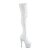 Pleaser BEJEWELED-3000-7 Plateau Overknee Boots Holo Rhinestones White