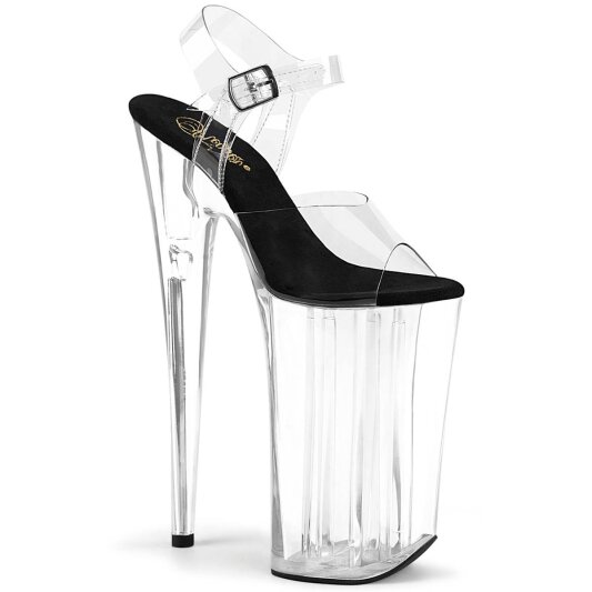 Pleaser BEYOND-008 Plateau Sandalettes Transparent Black