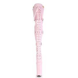 Pleaser BEYOND-3028 Plateau Overknee Boots Patent Light Pink