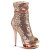 Pleaser BLONDIE-R-1008 Plateau Ankle Boots Sequins Chrome Rose Gold