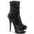 Pleaser BLONDIE-R-1009 Plateau Ankle Boots Sequins Black