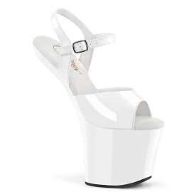Pleaser CRAZE-809 Plateau Sandalettes Patent White