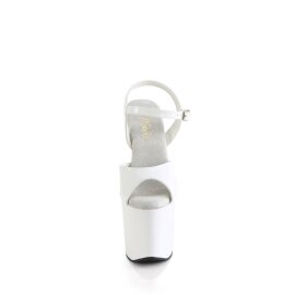Pleaser CRAZE-809 Plateau Sandalettes Patent White