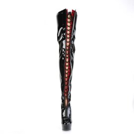 Pleaser DELIGHT-3027 Plateau Overknee Boots Patent Black