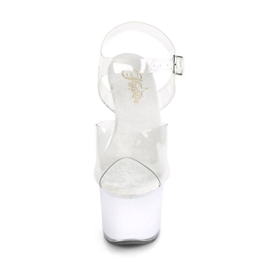 Pleaser DISCOLITE-708 Plateau Sandalettes Transparent Colorful