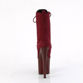 Pleaser ENCHANT-1040 Platform Ankle Boots Faux Suede Red