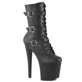 Pleaser ENCHANT-1043 Platform Ankle Boots Faux Leather Black