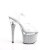 Pleaser ESTEEM-708DM Plateau Sandalettes Rhinestones Transparent Silver