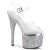 Pleaser ESTEEM-708DM Plateau Sandalettes Rhinestones Chrome Transparent Silver