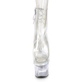 Pleaser FLASHDANCE-1018C-7 Plateau Ankle Boots Transparent