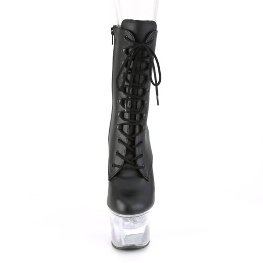 Pleaser FLASHDANCE-1020-7 Plateau Ankle Boots Faux Leather Black Colorful