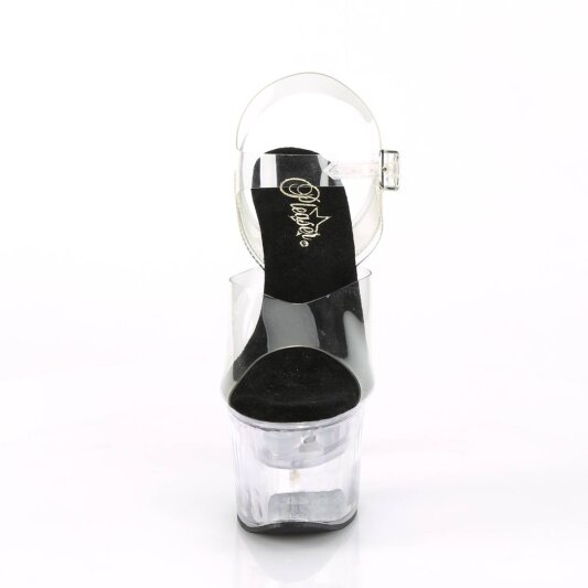 Pleaser FLASHDANCE-708 Plateau Sandalettes Transparent Black