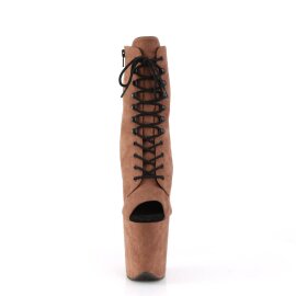 Pleaser FLAMINGO-1021FS Plateau Ankle Boots Faux Suede Brown