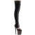 Pleaser FLAMINGO-3027 Plateau Overknee Boots Faux Suede Black