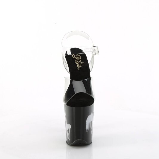 Pleaser FLAMINGO-808NLSG Plateau Sandalettes Transparent Black