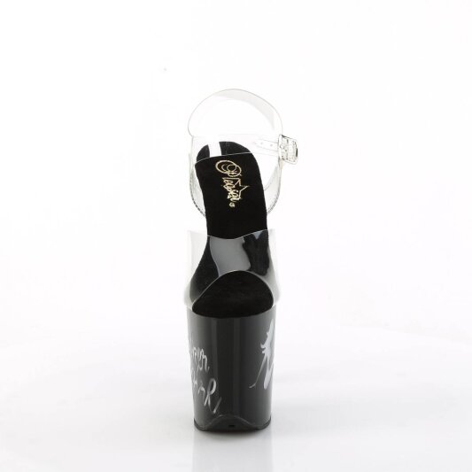 Pleaser FLAMINGO-808NLTG Plateau Sandalettes Transparent Black