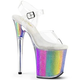Pleaser FLAMINGO-808RG-01 Plateau Sandalettes Glitter...