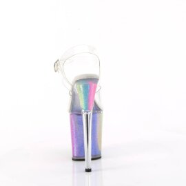 Pleaser FLAMINGO-808RG-01 Plateau Sandalettes Glitter Transparent Colorful