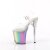 Pleaser FLAMINGO-808RG-01 Plateau Sandalettes Glitter Transparent Colorful