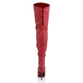 Pleaser LEGEND-8899 Overknee Boots Leather Red