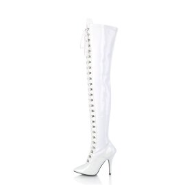 Pleaser SEDUCE-3024 Overknee Boots Patent White
