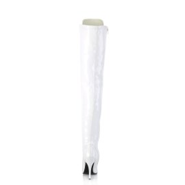 Pleaser SEDUCE-3024 Overknee Boots Patent White