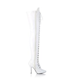 Pleaser SEDUCE-3024 Overknee Boots Patent White
