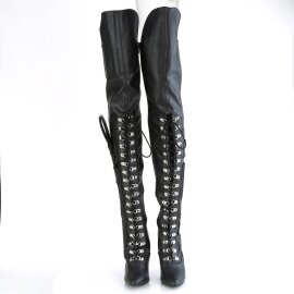 Pleaser SEDUCE-3082 Overknee Boots Faux Leather Black