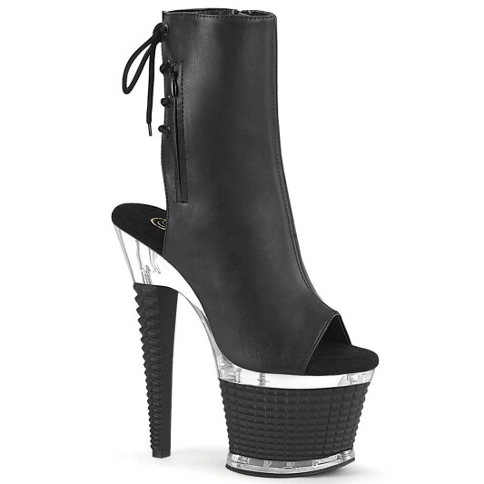 Pleaser SPECTATOR-1018 Plateau Ankle Boots Faux Leather Black