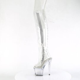 Pleaser SPECTATOR-3019C Plateau Overknee Boots Transparent
