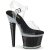 Pleaser SPECTATOR-708RS Plateau Sandalettes Rhinestones Silver
