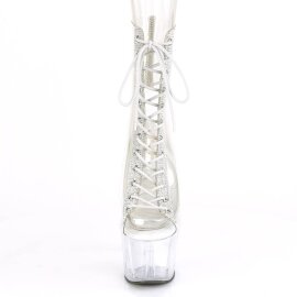 Pleaser ADORE-1016C-2 Plateau Ankle Boots Rhinestones Transparent EU-41 / US-11