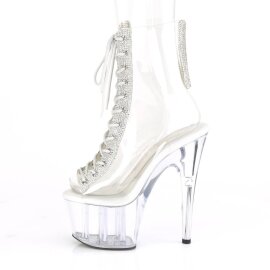 Pleaser ADORE-1016C-2 Plateau Ankle Boots Rhinestones Transparent EU-37 / US-7