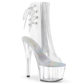 Pleaser ADORE-1018C Plateau Ankle Boots Transparent EU-41 / US-11