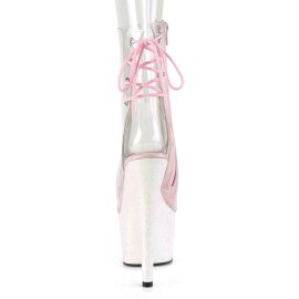 Pleaser ADORE-1018C Plateau Ankle Boots Glitter Transparent Light Pink EU-35 / US-5