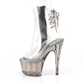 Pleaser ADORE-1018CT Plateau Ankle Boots Smoke Transparent EU-39 / US-9