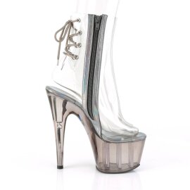 Pleaser ADORE-1018CT Plateau Ankle Boots Smoke Transparent EU-39 / US-9