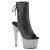 Pleaser ADORE-1018LG Plateau Ankle Boots Faux Leather Glitter Black Silver EU-36 / US-6