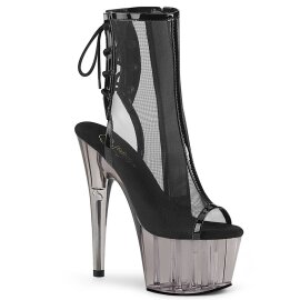 Pleaser ADORE-1018MSHT Plateau Ankle Boots Mesh Smoke...