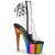 Pleaser ADORE-1018RC Plateau Ankle Boots Chrome Transparent Colorful EU-36 / US-6