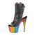 Pleaser ADORE-1018RC-02 Plateau Ankle Boots Faux Leather Chrome Black Colorful EU-35 / US-5