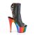 Pleaser ADORE-1018RC-02 Plateau Ankle Boots Faux Leather Chrome Black Colorful EU-35 / US-5