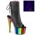 Pleaser ADORE-1018RC-02 Plateau Ankle Boots Faux Leather Chrome Black Colorful EU-38 / US-8