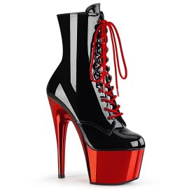 Pleaser ADORE-1020 Plateau Ankle Boots Patent Chrome...