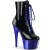 Pleaser ADORE-1020 Plateau Ankle Boots Patent Chrome Black Blue EU-35 / US-5
