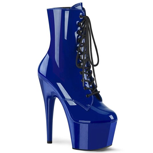 Pleaser ADORE-1020 Plateau Ankle Boots Patent Blue EU-42 / US-12