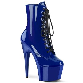 Pleaser ADORE-1020 Plateau Ankle Boots Patent Blue EU-42...