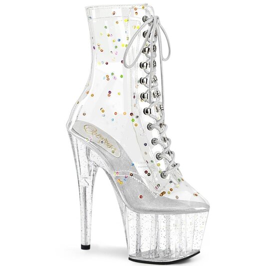Pleaser ADORE-1020C-2 Plateau Ankle Boots Transparent EU-37 / US-7