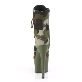 Pleaser ADORE-1020CAMO Plateau Ankle Boots Camouflage Green EU-35 / US-5