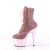 Pleaser ADORE-1020CHRS Plateau Ankle Boots Rhinestones Chrome Light Pink EU-35 / US-5